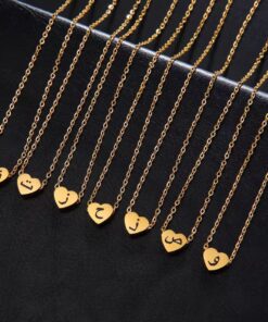 Heart shape necklace with Urdu letter engraving.