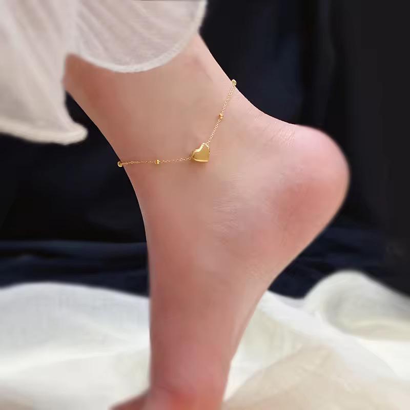 Delicate Heart Golden Anklet - Image 4
