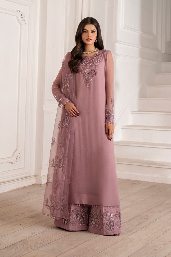 Elegant Chiffon Organza 3PC Embroidered Suit